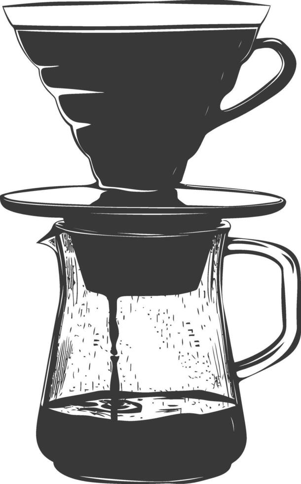 ai gegenereerd silhouet Vietnam druppelen koffie klaar naar drinken zwart kleur enkel en alleen vector