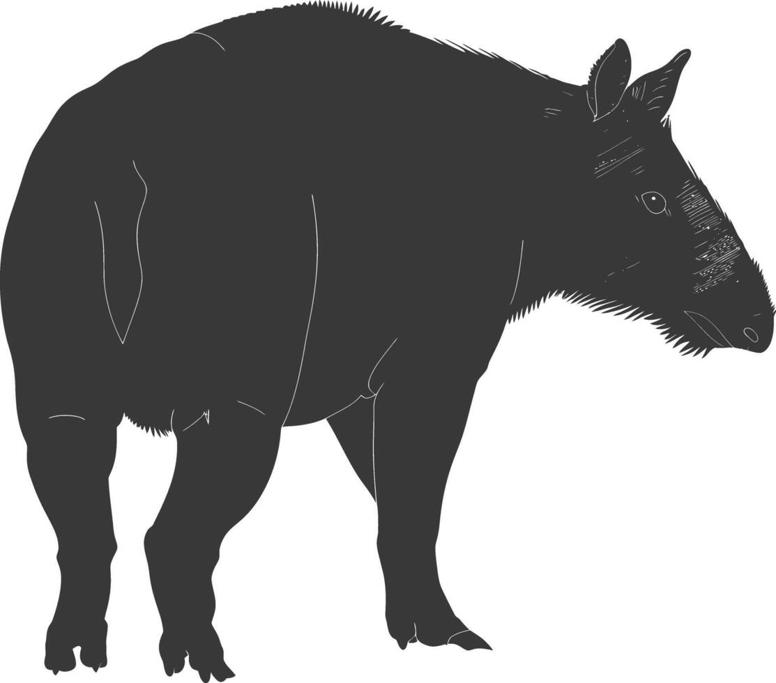 ai gegenereerd silhouet tapir dier zwart kleur enkel en alleen vector