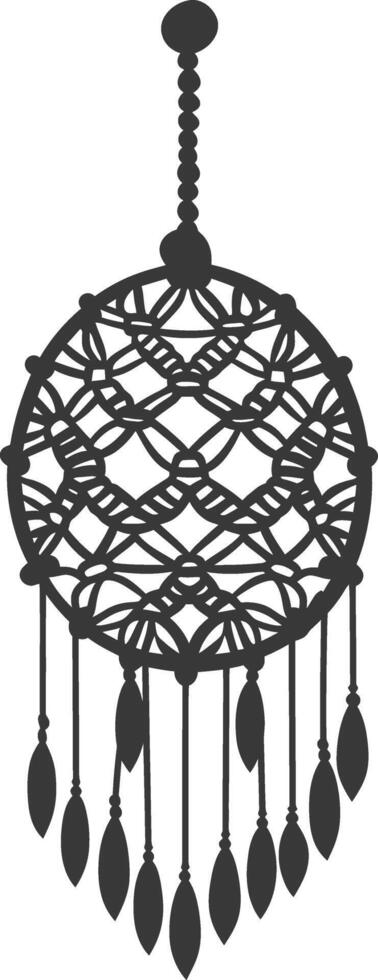 ai gegenereerd silhouet Scandinavisch uniek macrame zwart kleur enkel en alleen vector