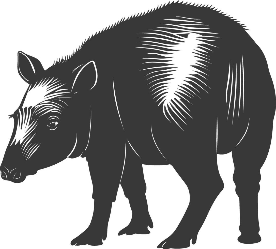 ai gegenereerd silhouet tapir dier zwart kleur enkel en alleen vector
