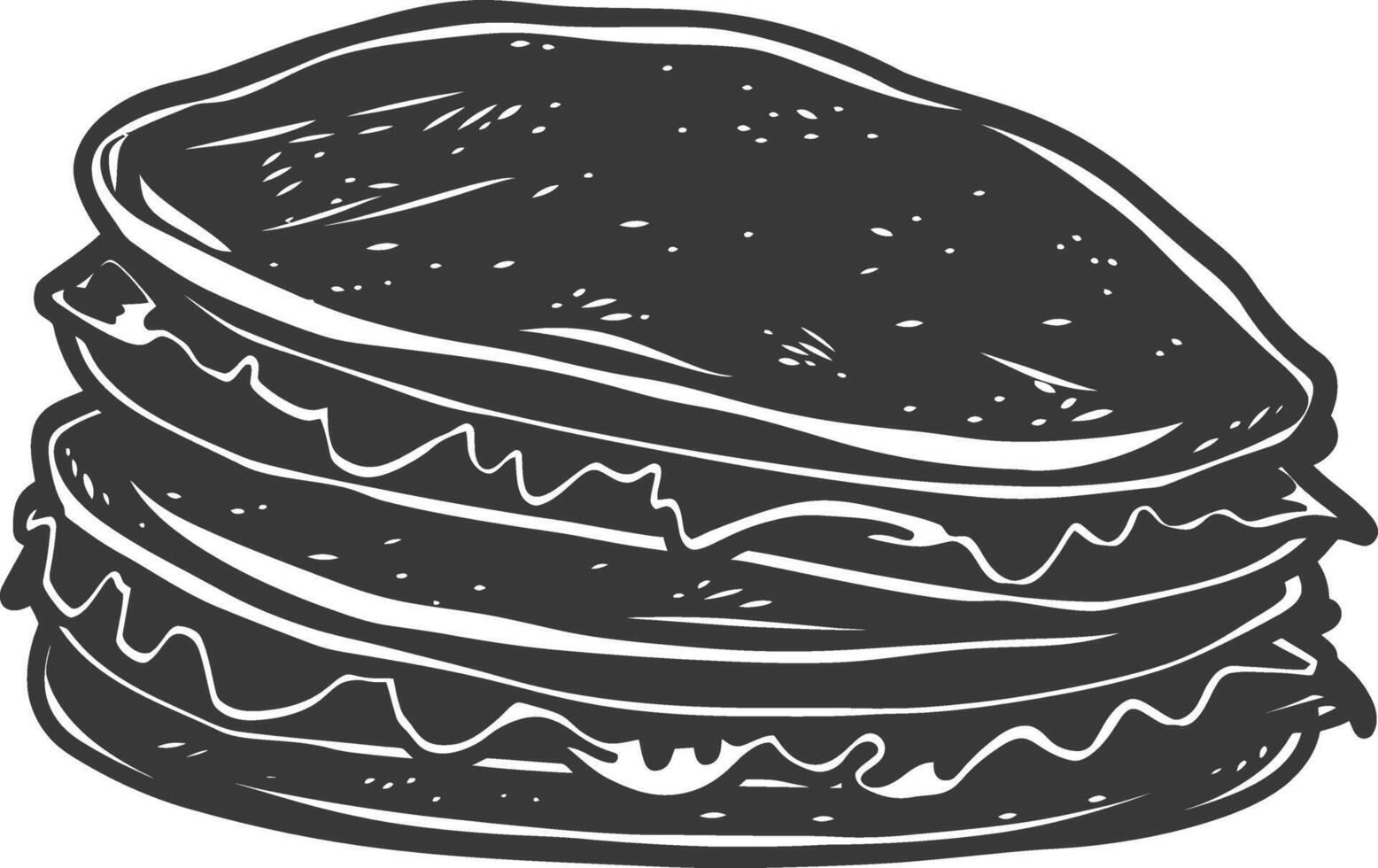 ai gegenereerd silhouet tortas Mexicaans voedsel zwart kleur enkel en alleen vector