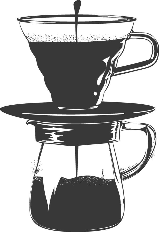 ai gegenereerd silhouet Vietnam druppelen koffie klaar naar drinken zwart kleur enkel en alleen vector