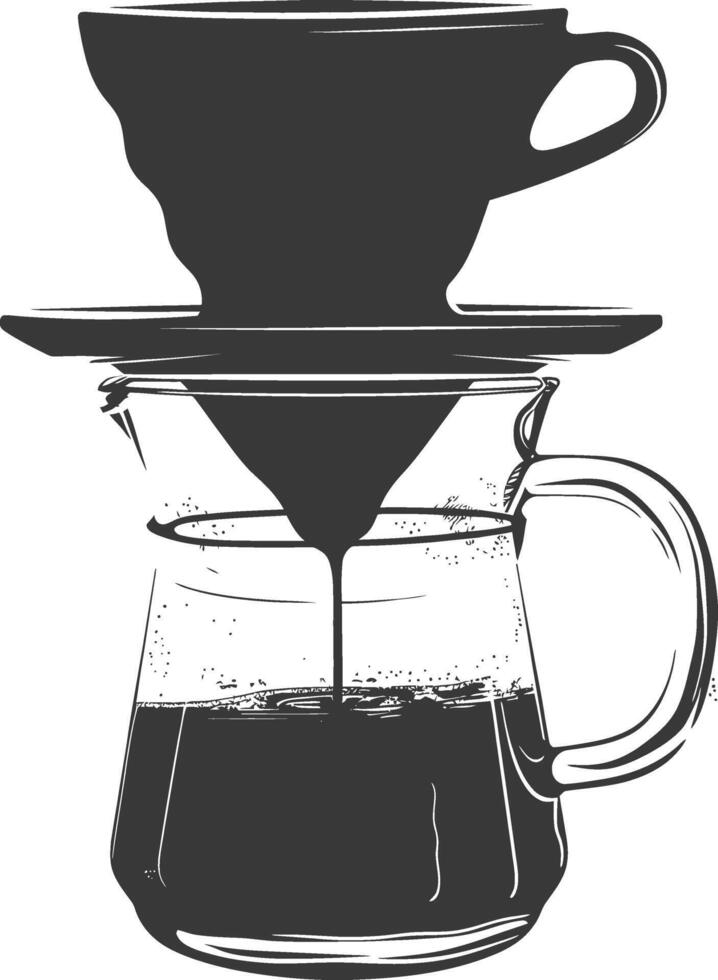 ai gegenereerd silhouet Vietnam druppelen koffie klaar naar drinken zwart kleur enkel en alleen vector