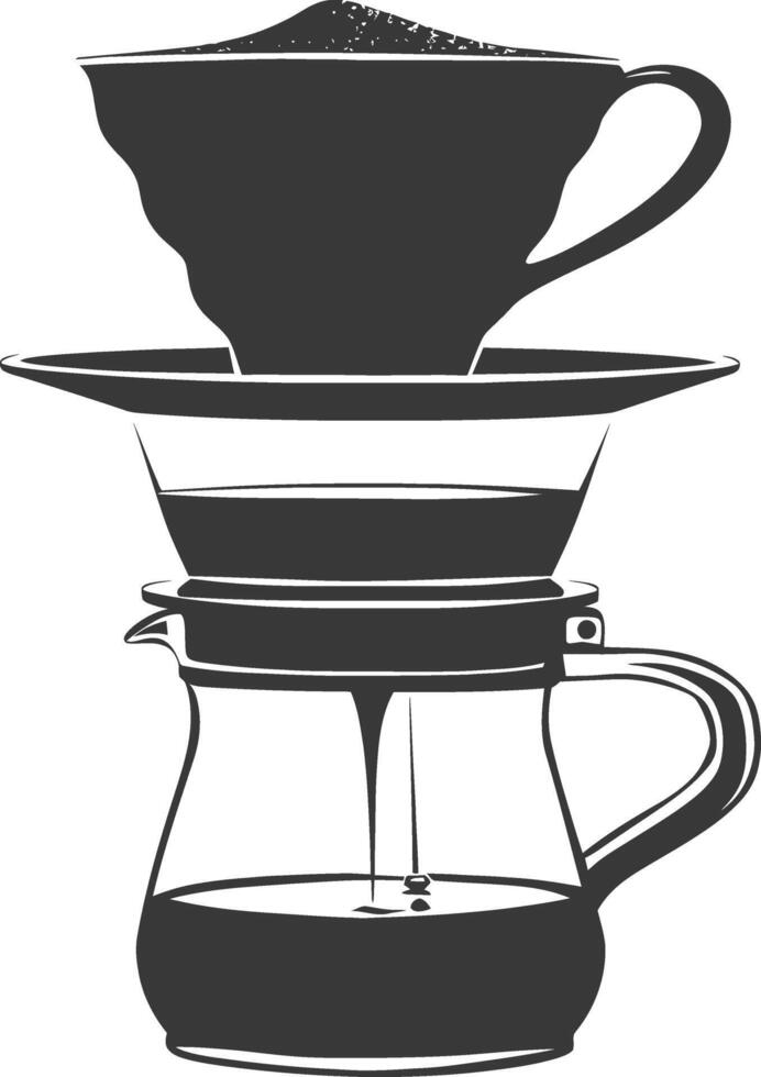 ai gegenereerd silhouet Vietnam druppelen koffie klaar naar drinken zwart kleur enkel en alleen vector