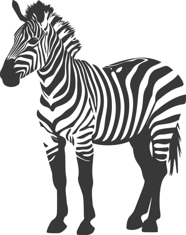 ai gegenereerd silhouet zebra dier zwart kleur enkel en alleen vector