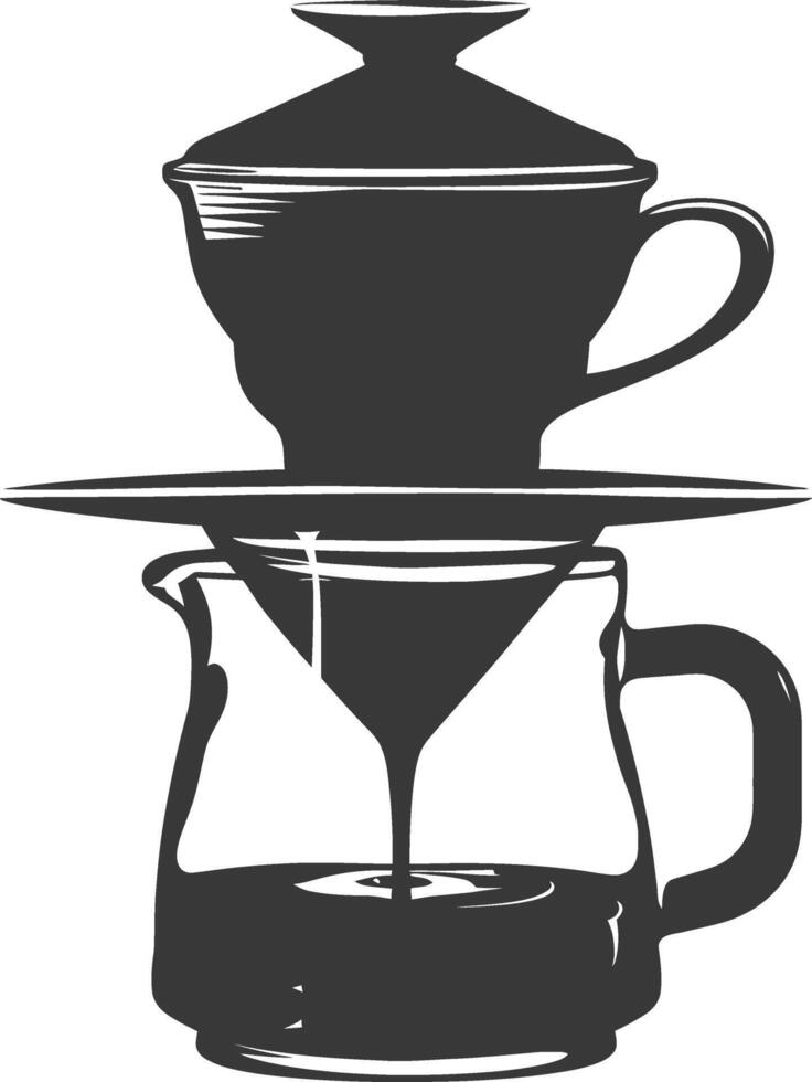 ai gegenereerd silhouet Vietnam druppelen koffie klaar naar drinken zwart kleur enkel en alleen vector