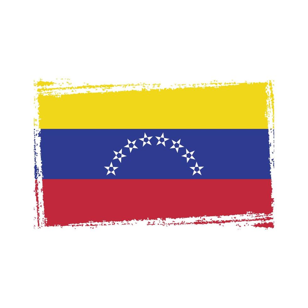 vlag van venezuela met aquarel geschilderd penseel vector