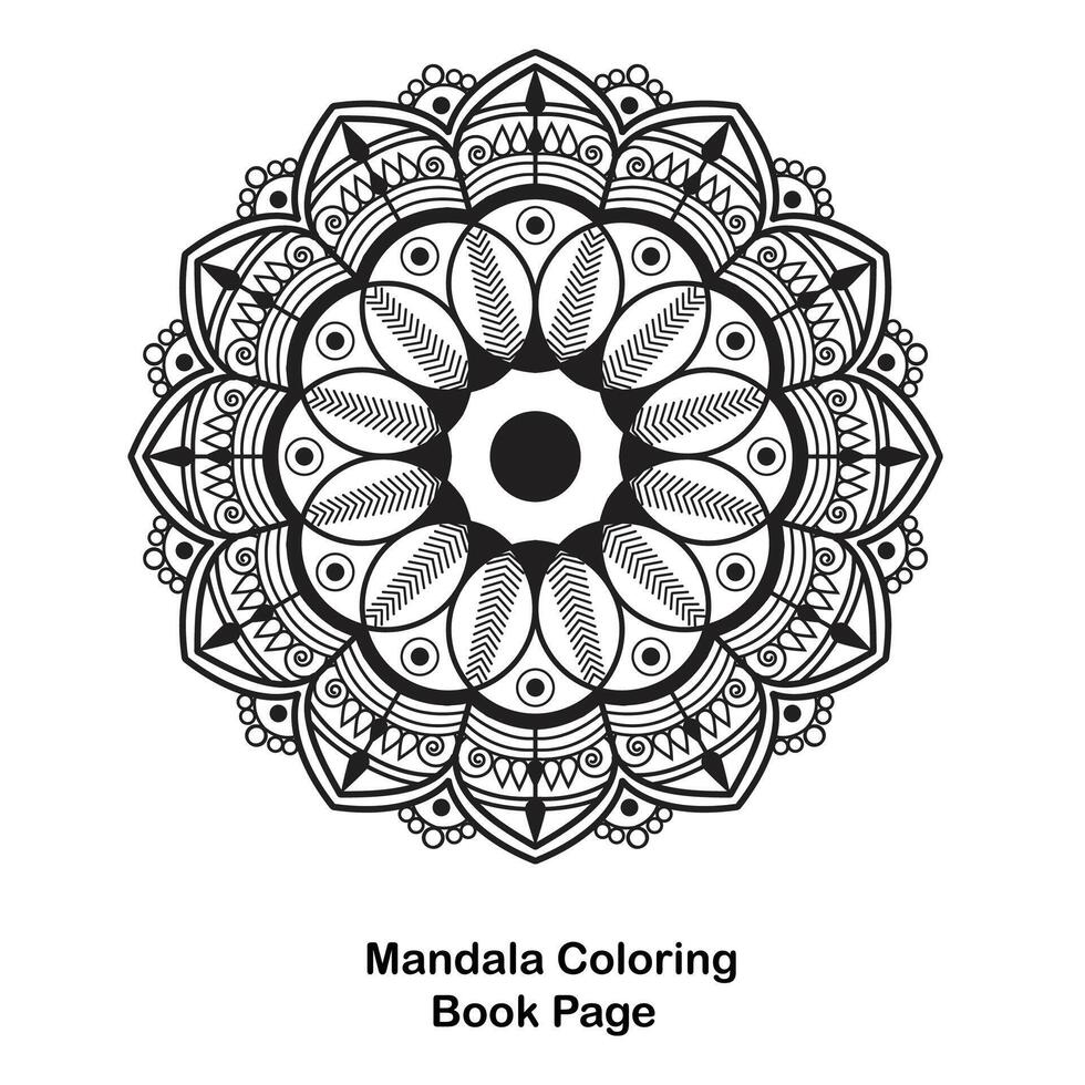 gemakkelijk kleur boek mandala ontwerp vector