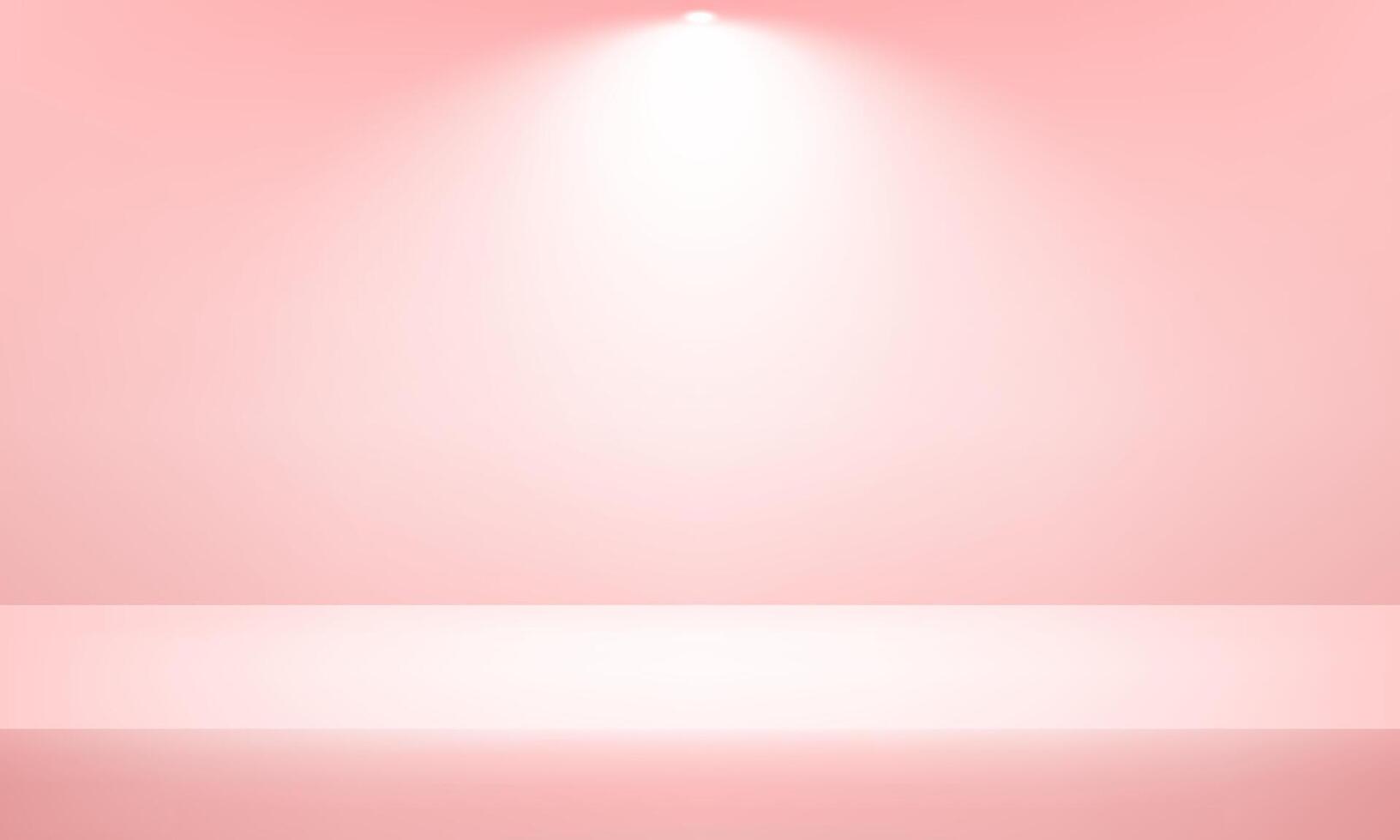 pastel roze studio kamer achtergrond. leeg kamer met licht effect. sjabloon bespotten omhoog voor Scherm van Product, bedrijf achtergrond. vector illustratie.