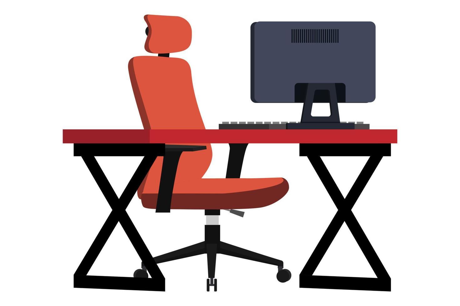 modern kantoor thuis freelance bureau met moderne tafel stoel geïsoleerd vector