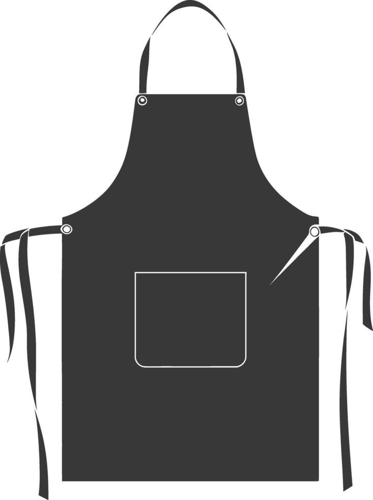ai gegenereerd silhouet schort keuken uitrusting zwart kleur enkel en alleen vector