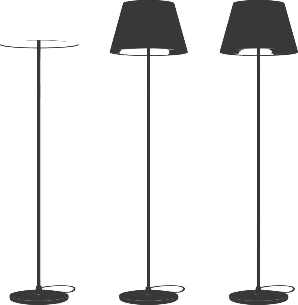 ai gegenereerd silhouet verdieping lamp zwart kleur enkel en alleen vector