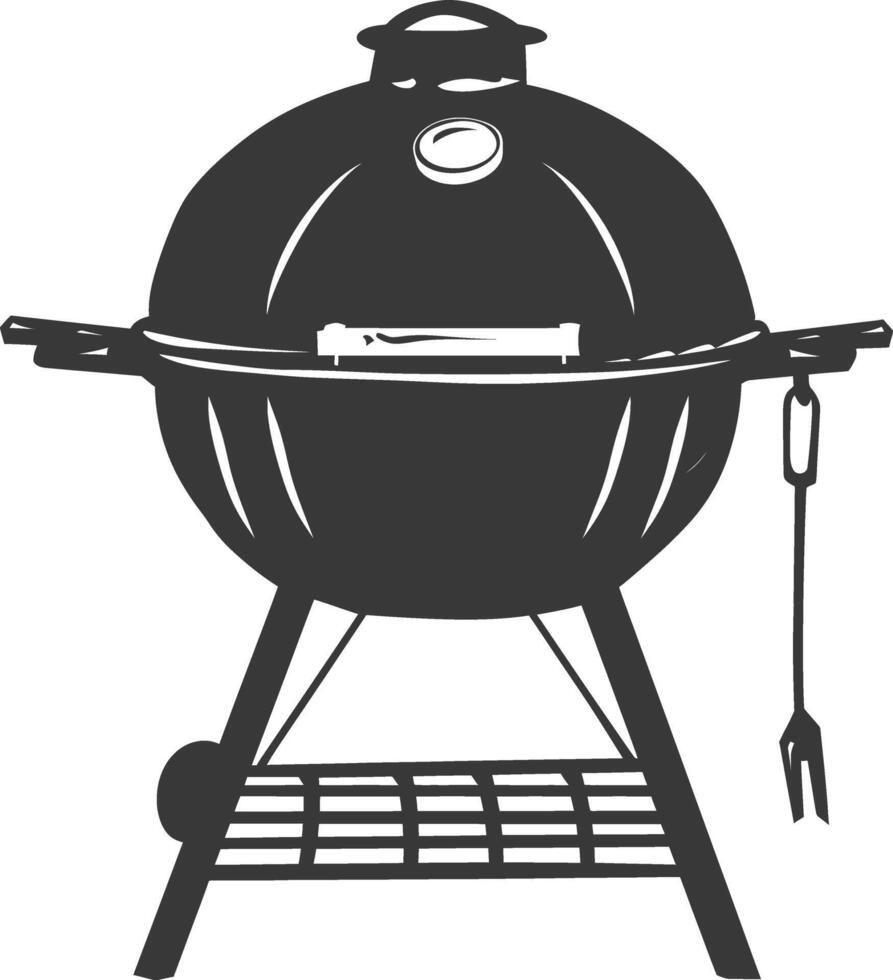 ai gegenereerd silhouet een barbecue rooster offset roker top naar beneden zwart kleur enkel en alleen vector