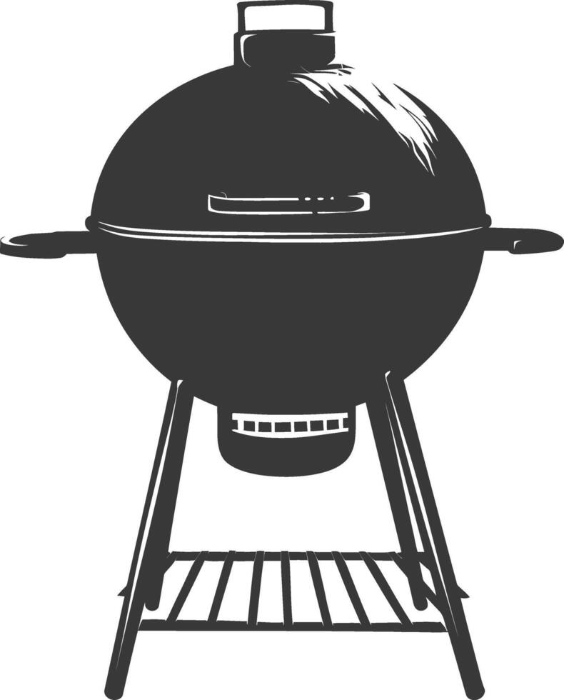 ai gegenereerd silhouet een barbecue rooster offset roker top naar beneden zwart kleur enkel en alleen vector