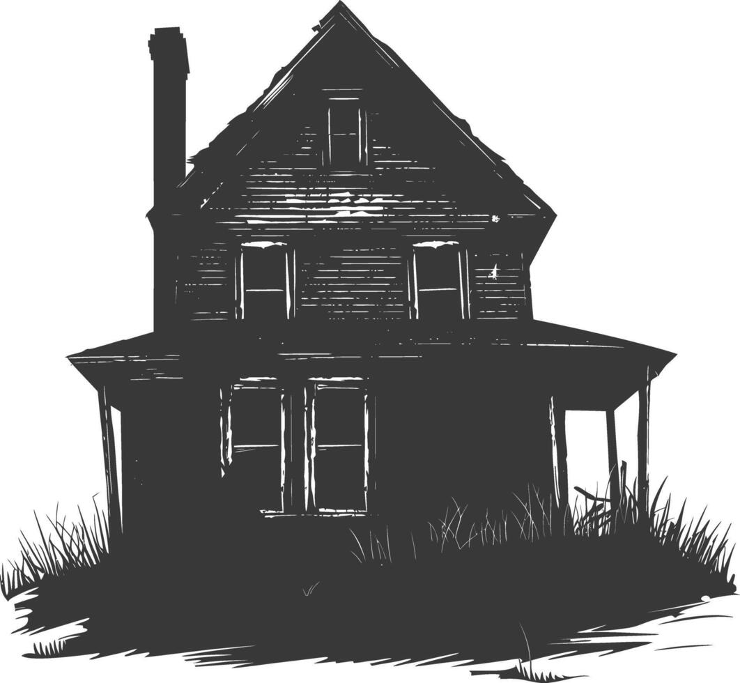 ai gegenereerd silhouet verlaten huis of huis zwart kleur enkel en alleen vector