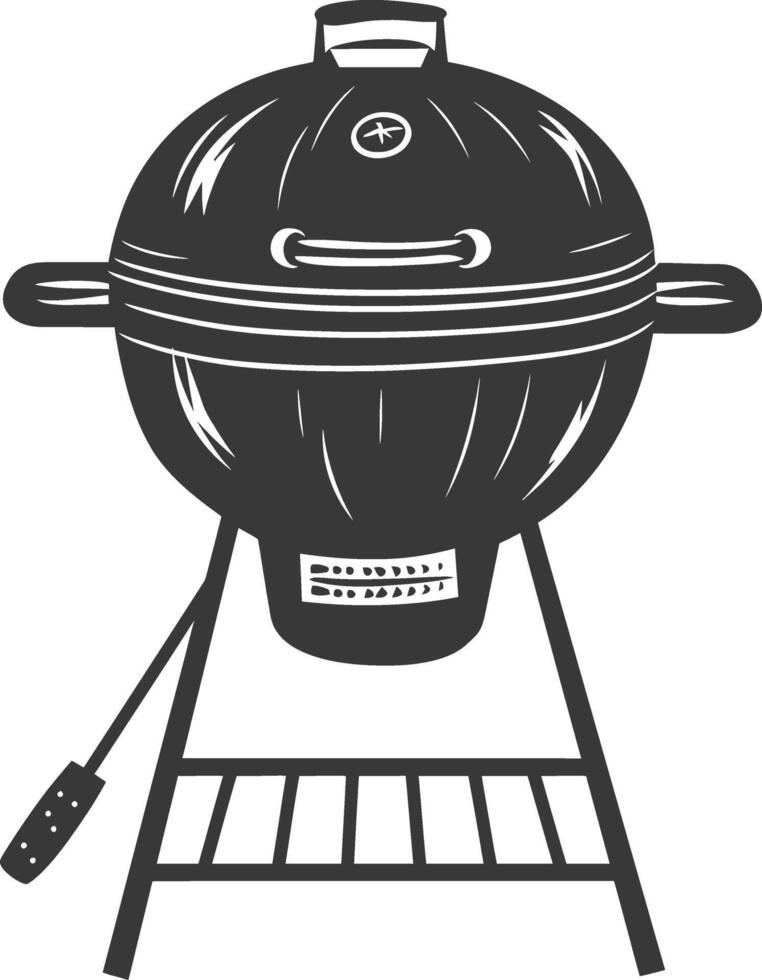 ai gegenereerd silhouet een barbecue rooster offset roker top naar beneden zwart kleur enkel en alleen vector