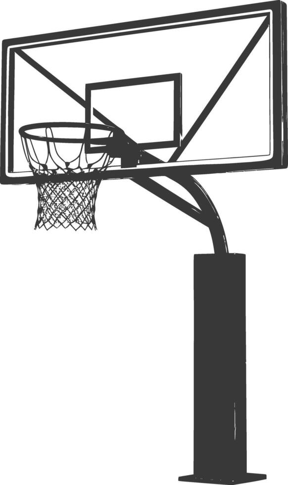 ai gegenereerd silhouet basketbal grond hoepel zwart kleur enkel en alleen vector