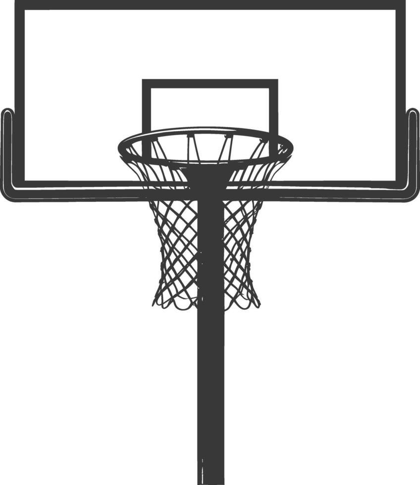 ai gegenereerd silhouet basketbal hoepel zwart kleur enkel en alleen vector