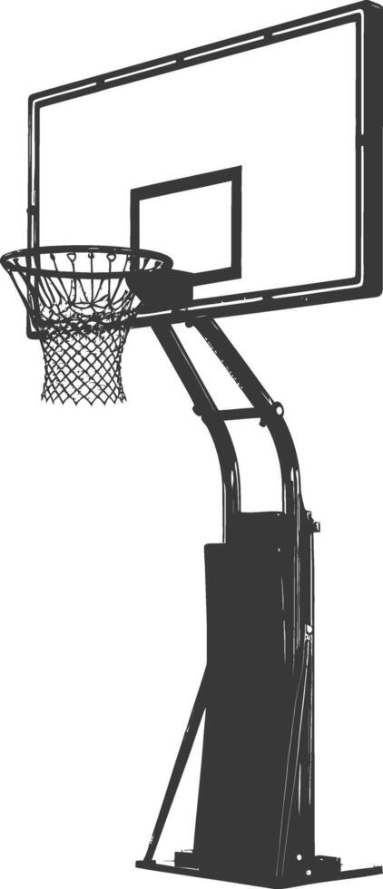 ai gegenereerd silhouet basketbal grond hoepel zwart kleur enkel en alleen vector