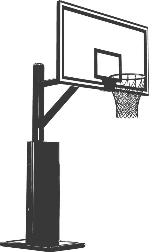 ai gegenereerd silhouet basketbal grond hoepel zwart kleur enkel en alleen vector