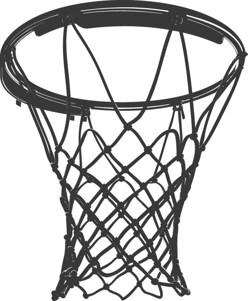 ai gegenereerd silhouet basketbal hoepel zwart kleur enkel en alleen vector