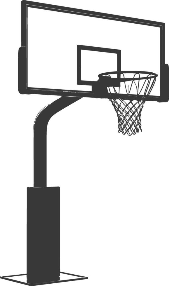 ai gegenereerd silhouet basketbal grond hoepel zwart kleur enkel en alleen vector