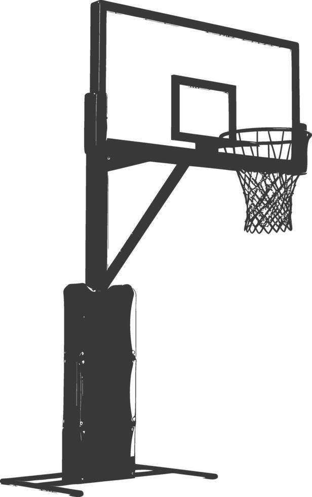 ai gegenereerd silhouet basketbal grond hoepel zwart kleur enkel en alleen vector