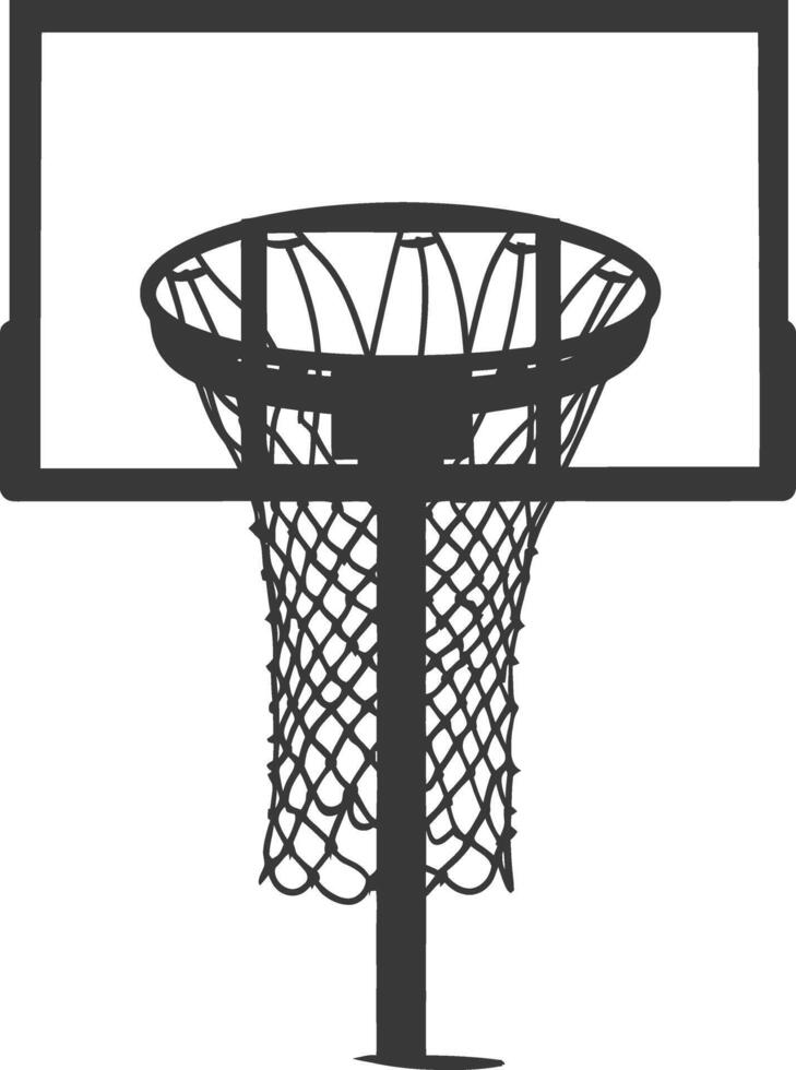 ai gegenereerd silhouet basketbal hoepel zwart kleur enkel en alleen vector