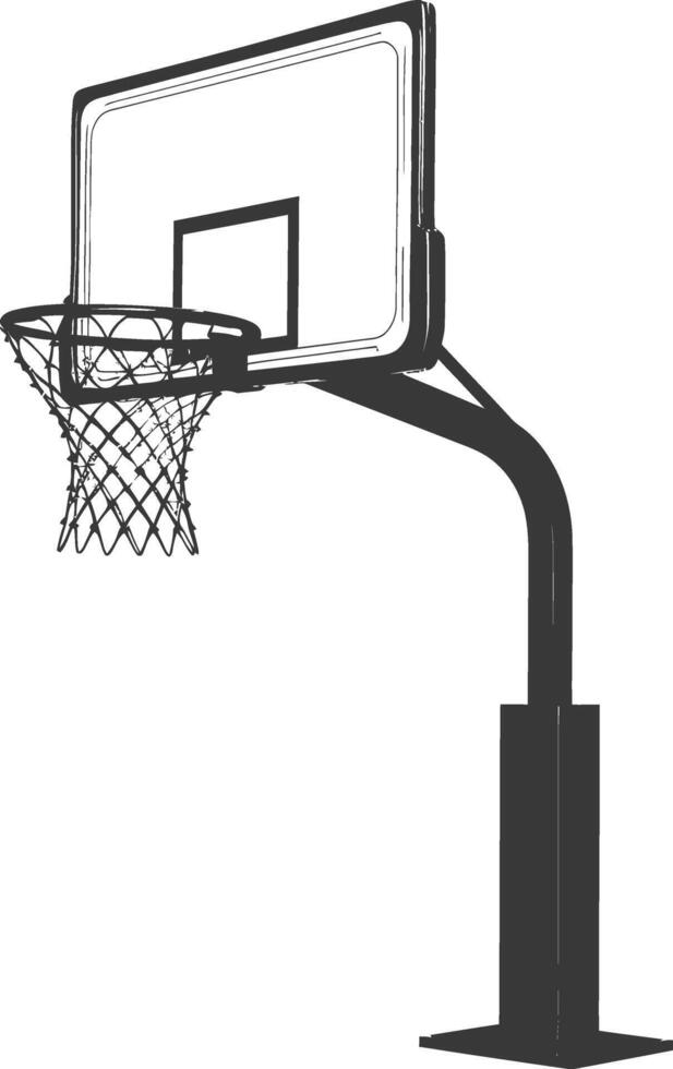 ai gegenereerd silhouet basketbal grond hoepel zwart kleur enkel en alleen vector