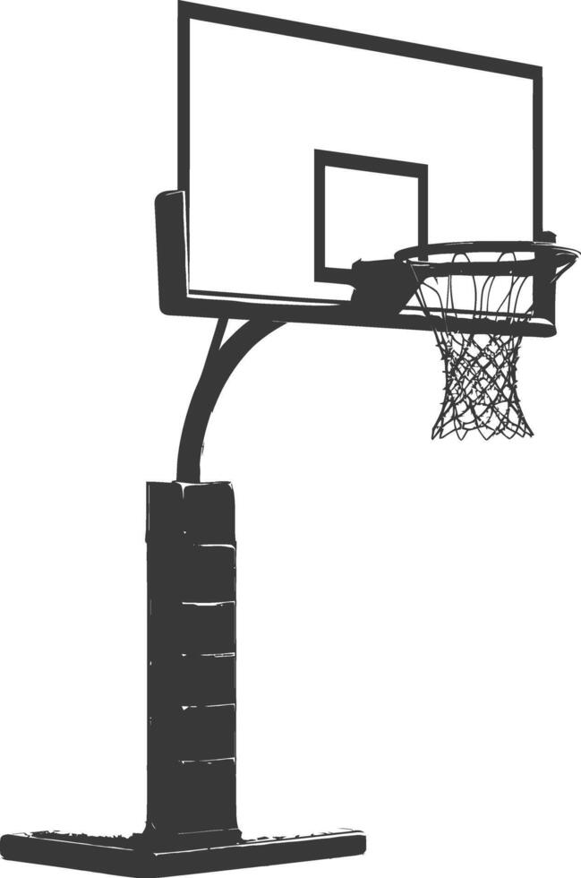 ai gegenereerd silhouet basketbal grond hoepel zwart kleur enkel en alleen vector