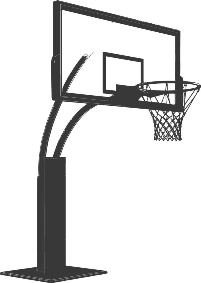 ai gegenereerd silhouet basketbal grond hoepel zwart kleur enkel en alleen vector