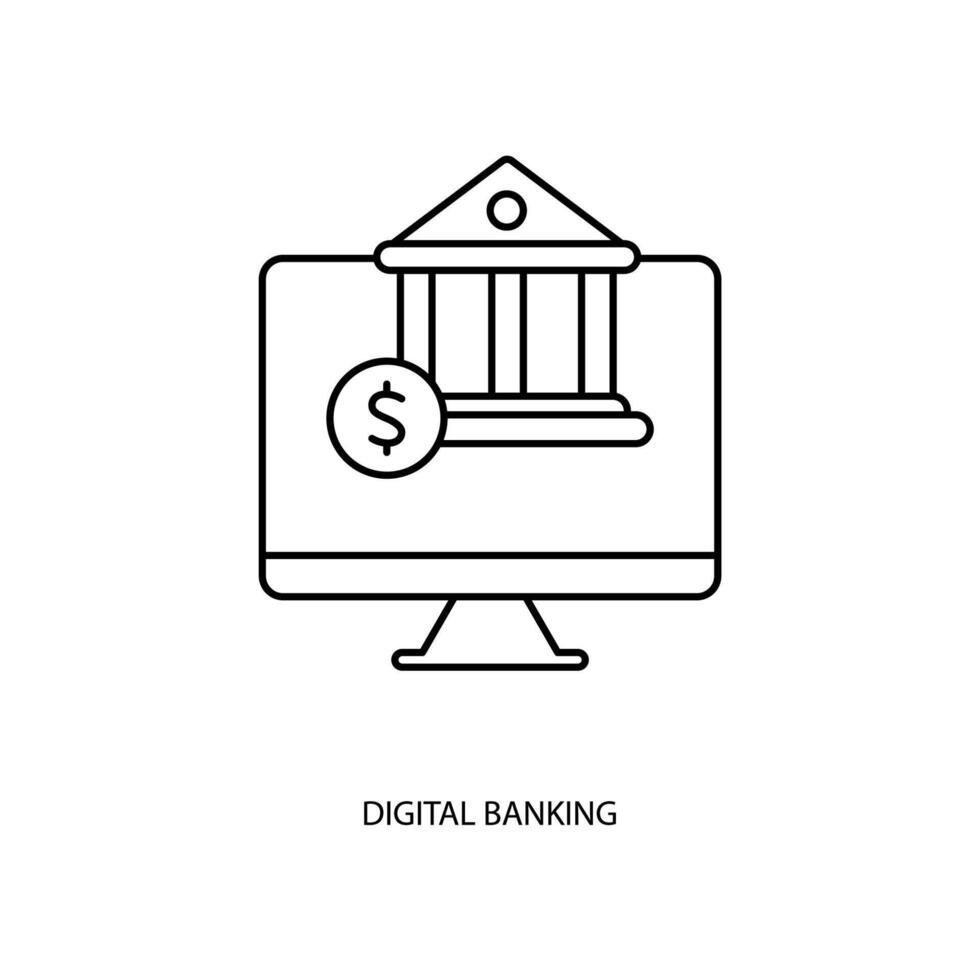 digitaal bank concept lijn icoon. gemakkelijk element illustratie. digitaal bank concept schets symbool ontwerp. vector