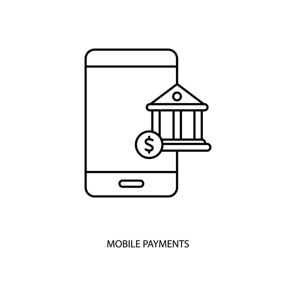 mobiel betalingen concept lijn icoon. gemakkelijk element illustratie. mobiel betalingen concept schets symbool ontwerp. vector
