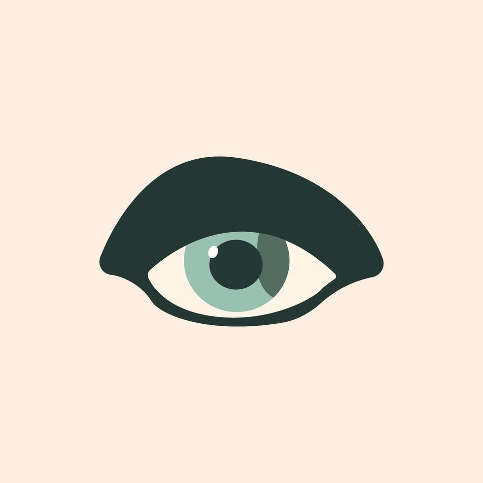 groen oog vector vlak illustratie. perfect voor verschillend kaarten, textiel, web plaatsen, apps