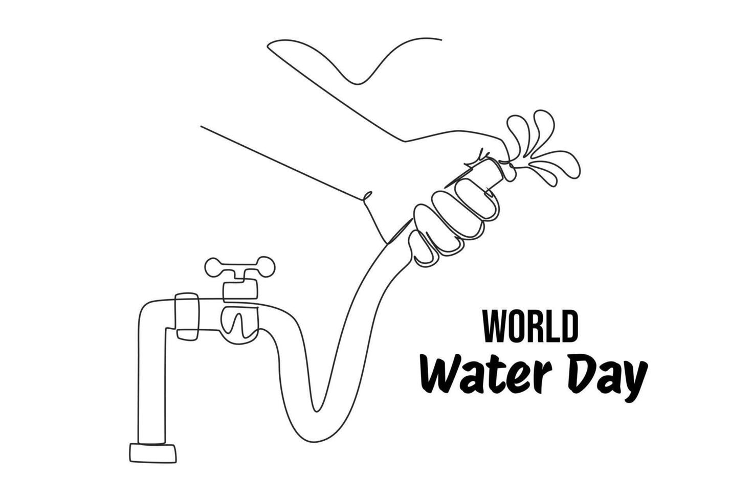 een doorlopend lijn tekening van wereld water dag concept. tekening vector illustratie in gemakkelijk lineair stijl.