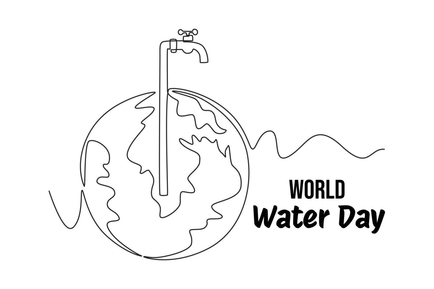 een doorlopend lijn tekening van wereld water dag concept. tekening vector illustratie in gemakkelijk lineair stijl.