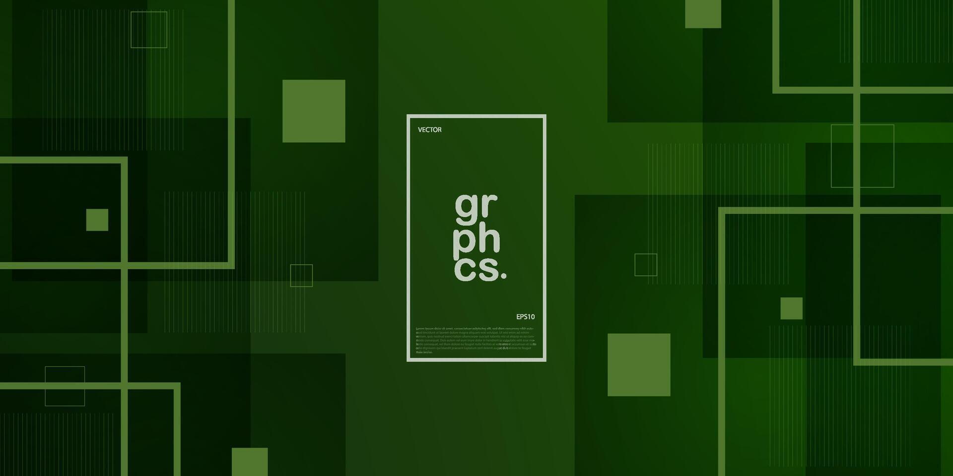 abstract donker groen overlappen achtergrond sjabloon vector met plein papercut patroon. populair achtergrond met schaduw ontwerp. eps10 vector