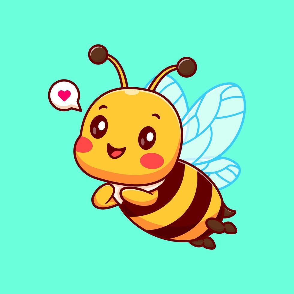 schattig honing bij vliegend tekenfilm vector icoon illustratie. dier natuur icoon concept geïsoleerd