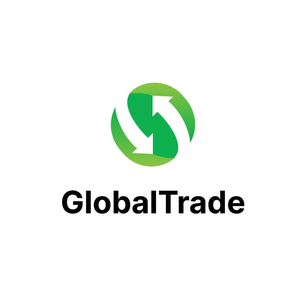 globaal handel omgekeerde pijl lus vector abstract illustratie logo icoon ontwerp sjabloon element