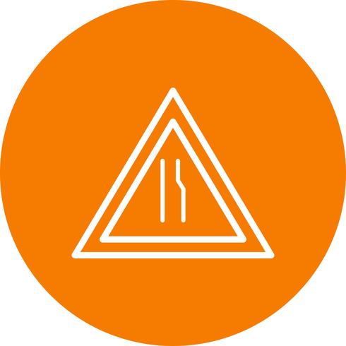 Vector Road versmalt op juiste Road Sign Icon