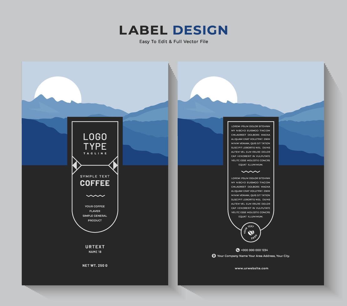 koffie etui verpakking en thee etiket ontwerp, professioneel voedsel sticker minimalistische banier vector wijnoogst label.