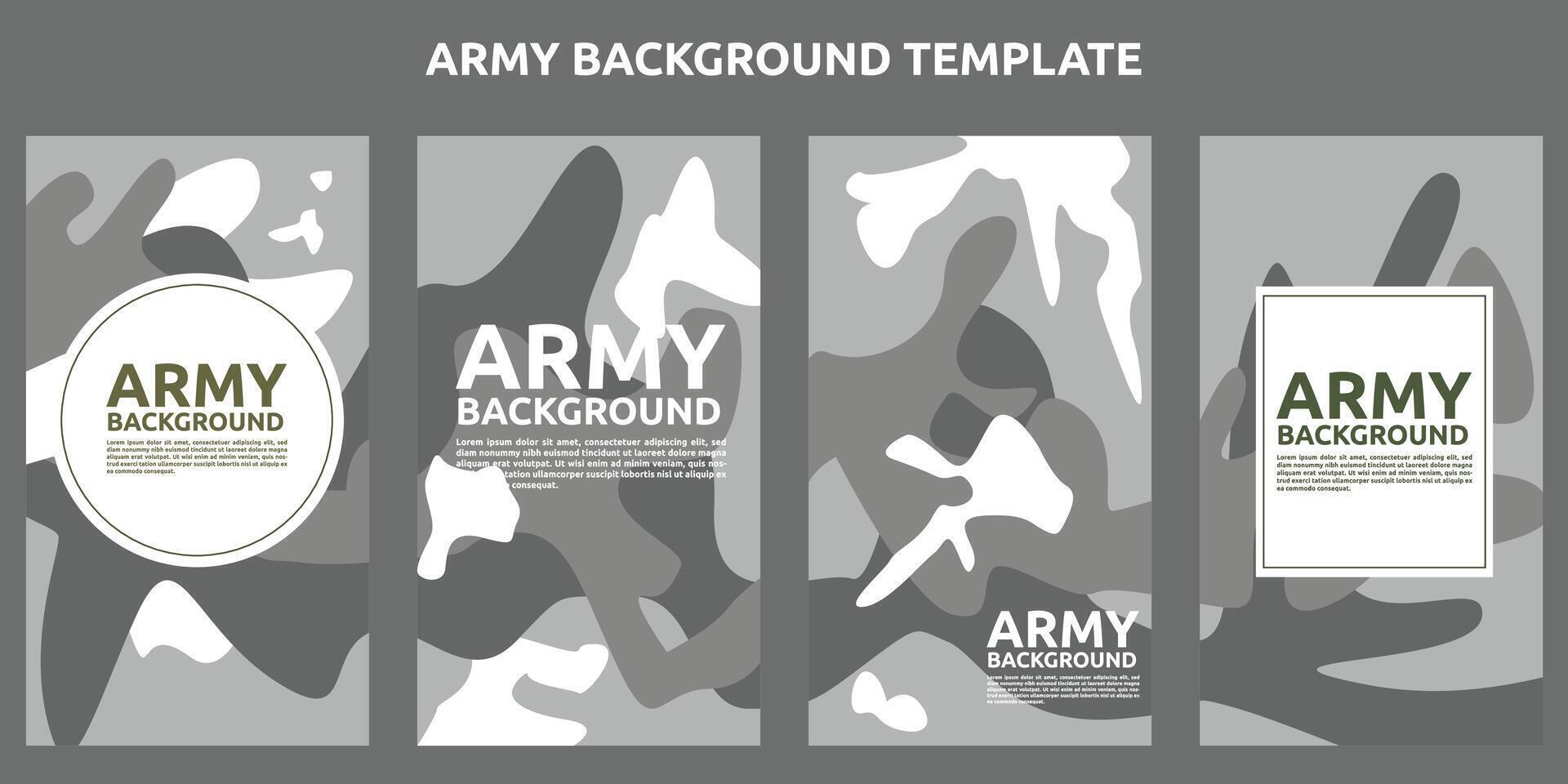 monochroom camouflage leger patroon sociaal media banier sjabloon . perfect voor uw Promotie banier Aan sociaal media. voeden achtergrond ontwerp. vector