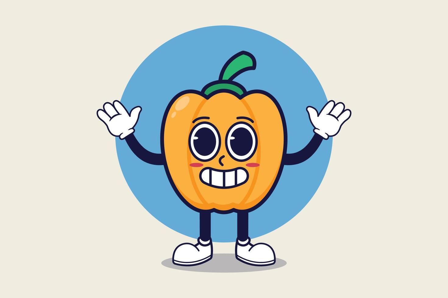 klok peper tekenfilm mascotte karakter met gelukkig gezicht. groente vector illustratie