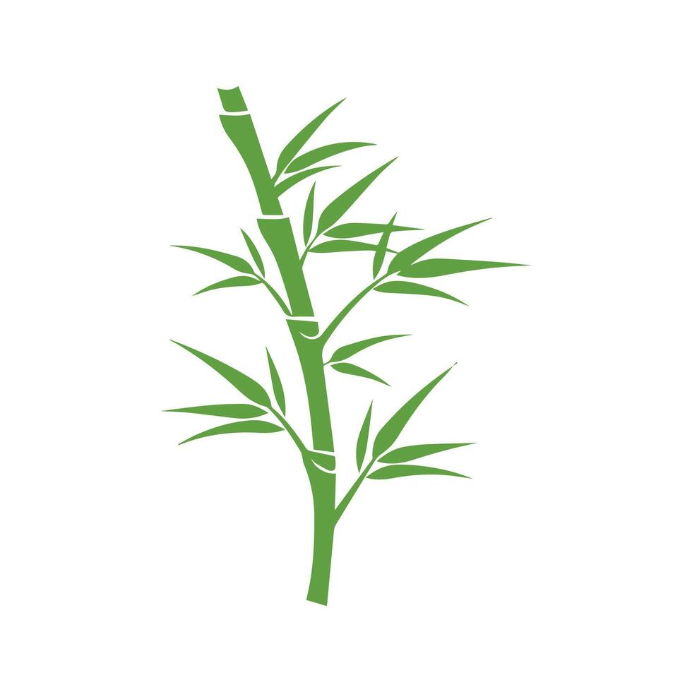 bamboe bladeren icoon over- wit achtergrond, silhouet stijl, vector illustratie