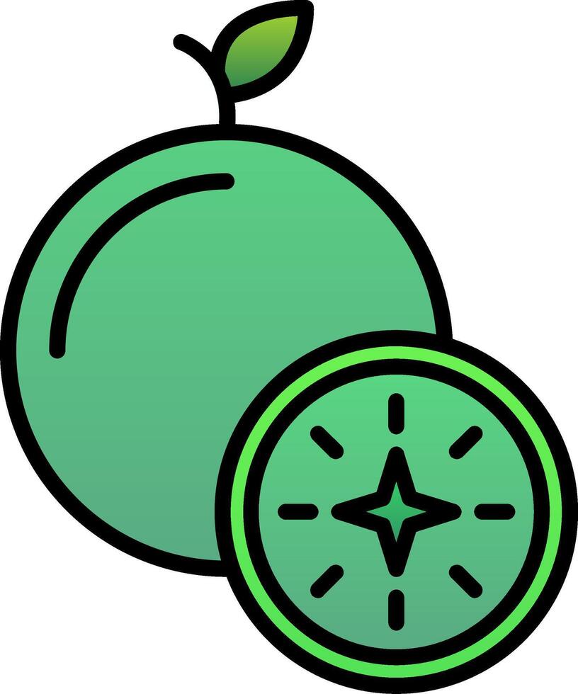 guava lijn gevulde helling icoon vector