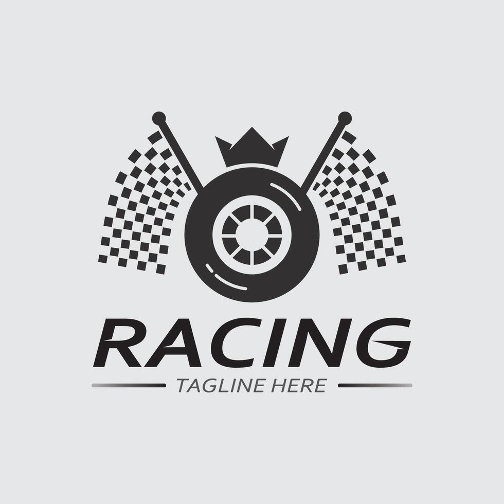 ras en snelheid logo icoon vector ras vlag racing illustratie logo ontwerp