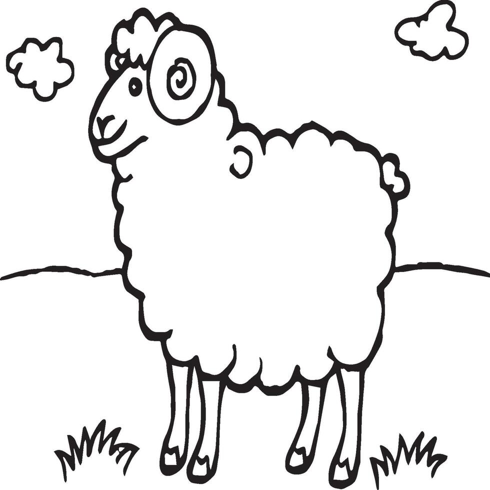 schapen kleur Pagina's. schapen schets vector