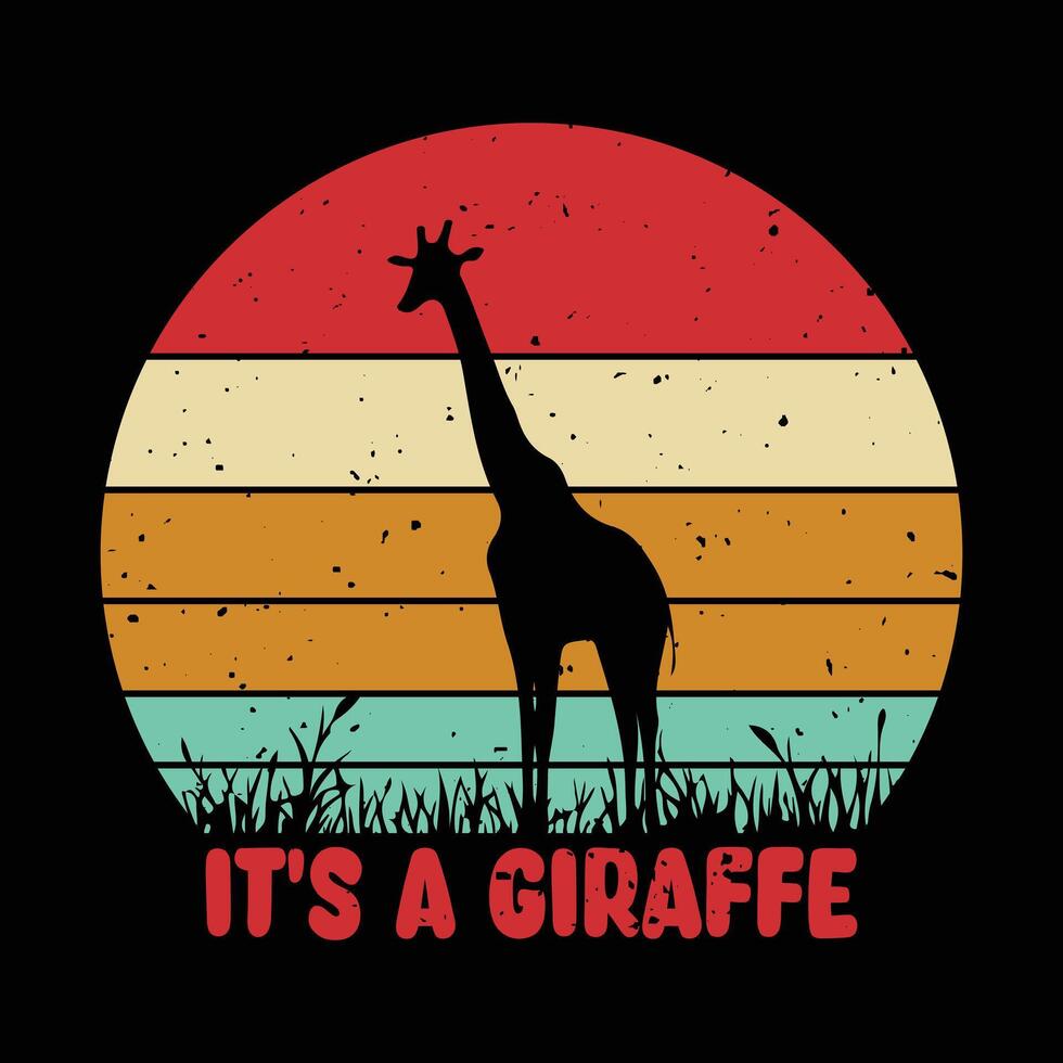 giraffe dieren wijnoogst t overhemd ontwerp vector