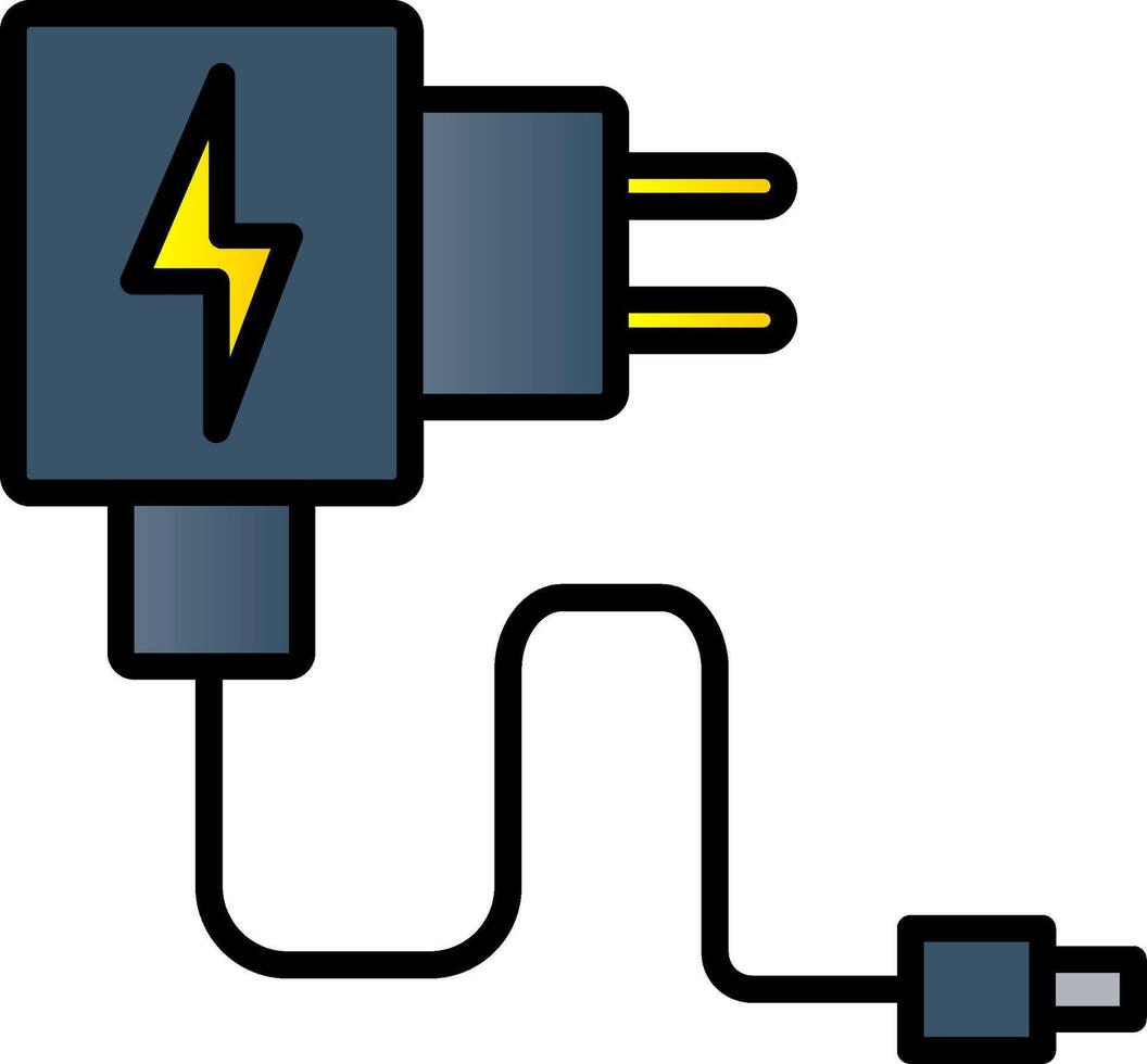 oplader lijn gevulde helling icoon vector