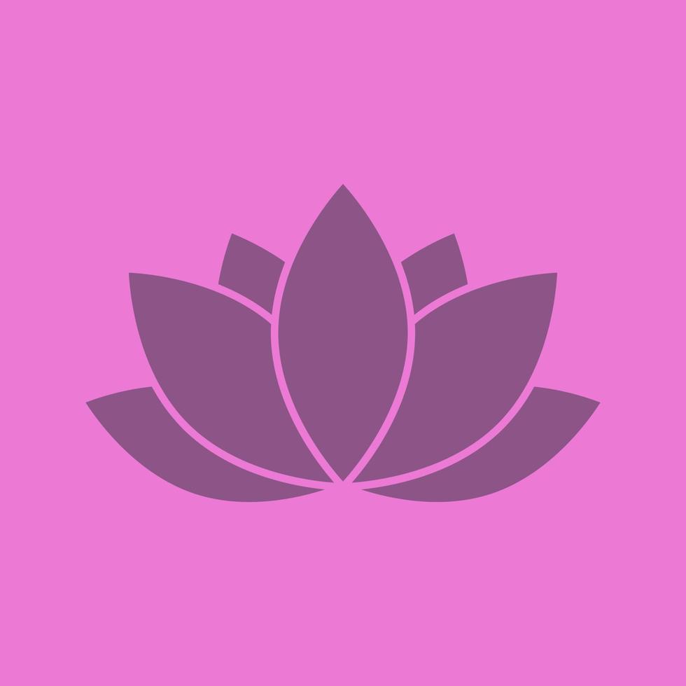 lotusbloem glyph kleur pictogram. silhouet symbool. negatieve ruimte. vector geïsoleerde illustratie